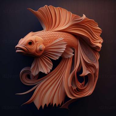 3D model Fighting fish fish (STL)